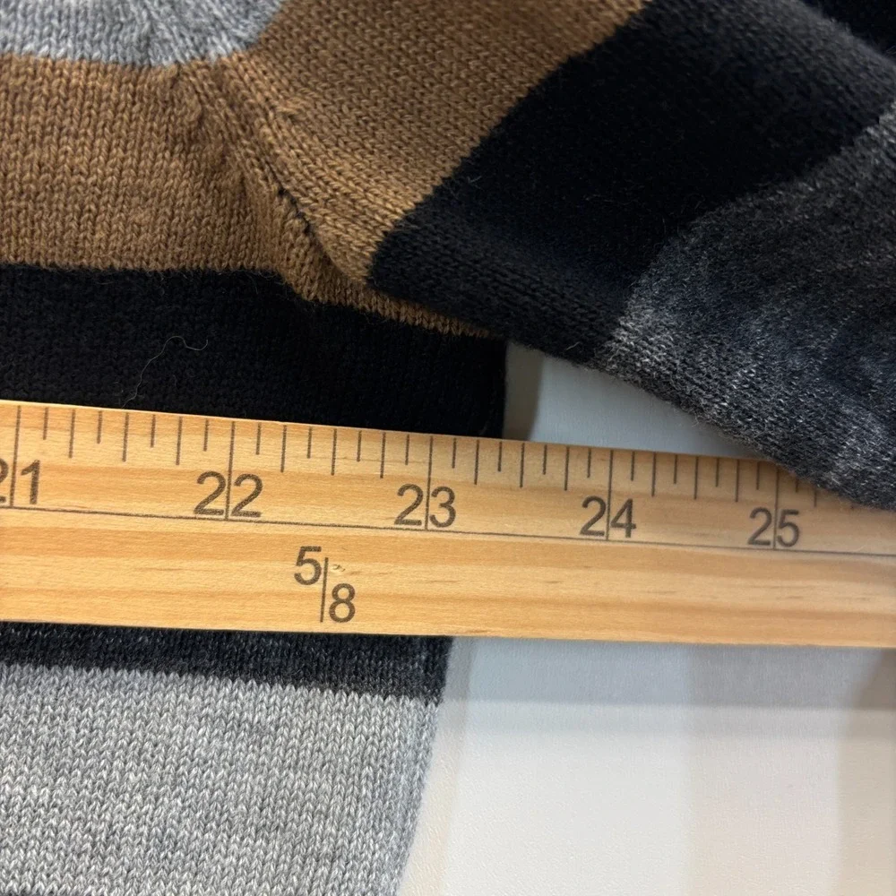 Perry Ellis Mens V-Neck Preppy Striped V-Neck Sweater Size L Business Casual - Picture 4 of 8